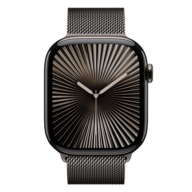 Apple Watch Series 10, 46 мм, корпус из алюминия цвета Графит, ремешок Milanese, цвет графит, S/M