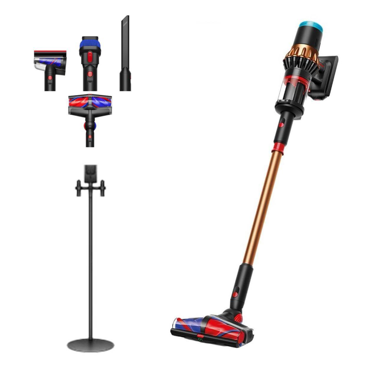 Вертикальный пылесос Dyson DS60 Piston Animal, Black/Copper, с напольной подставкой