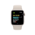 Apple Watch SE, 44 мм, корпус из алюминия цвета Сияющая звезда, ремешок спортивный, цвет сияющая звезда, M/L