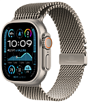 Apple Watch Ultra 2, 49 мм, корпус из титана цвета Титановый бежевый, ремешок Milanese, цвет бежевый, S
