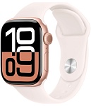 Apple Watch Series 10, 42 мм, корпус из алюминия цвета Розовое золото, ремешок спортивный, цвет румянец, M/L