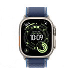 Apple Watch Ultra 3, 49 мм, корпус из титана цвета Серый (Natural Titanium), ремешок Trail, цвет синий, S/M