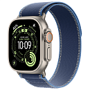 Apple Watch Ultra 3, 49 мм, корпус из титана цвета Серый (Natural Titanium), ремешок Trail, цвет синий, M/L