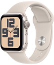 Apple Watch SE, 44 мм, корпус из алюминия цвета Сияющая звезда, ремешок спортивный, цвет сияющая звезда, S/M