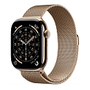 Apple Watch Series 11, 46 мм, корпус из титана цвета Золотой (Desert Titanium), ремешок Milanese, цвет золотой (desert titanium), M/L