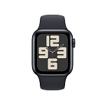 Apple Watch SE, 40 мм, корпус из алюминия цвета Тёмная ночь (Midnight), ремешок спортивный, цвет тёмная ночь (midnight), S/M