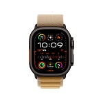 Apple Watch Ultra 2, 49 мм, корпус из титана цвета Чёрный (Black Titanium), ремешок Alpine, цвет оливковый, L