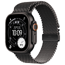 Apple Watch Ultra 3, 49 мм, корпус из титана цвета Чёрный (Black Titanium), ремешок Milanese, цвет черный, S