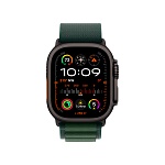 Apple Watch Ultra 2, 49 мм, корпус из титана цвета Чёрный (Black Titanium), ремешок Alpine, цвет зеленый, L