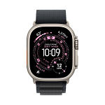 Apple Watch Ultra 3, 49 мм, корпус из титана цвета Серый (Natural Titanium), ремешок Alpine, цвет черный, M