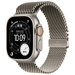 Apple Watch Ultra 3, 49 мм, корпус из титана цвета Серый (Natural Titanium), ремешок Milanese, цвет натуральный титан, S
