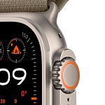 Apple Watch Ultra 2, 49 мм, корпус из титана цвета Серый (Natural Titanium), ремешок Alpine, цвет оливковый, S