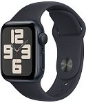 Apple Watch SE, 40 мм, корпус из алюминия цвета Тёмная ночь (Midnight), ремешок спортивный, цвет тёмная ночь (midnight), S/M