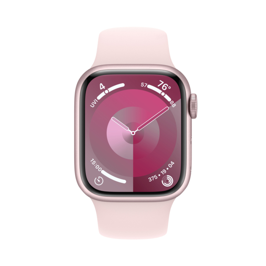 Apple Watch Series 9, 41 мм, корпус из алюминия розового цвета, спортивный ремешок нежно-розового цвета