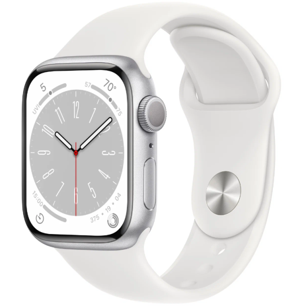 Часы Apple Watch Series 8 41 мм Aluminium Case, silver/white Sport Band